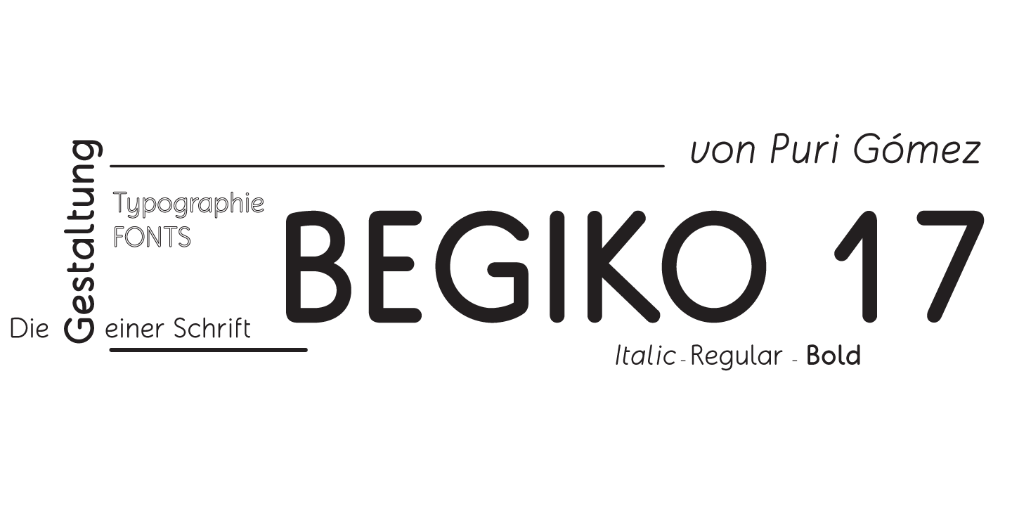 Ejemplo de fuente Begiko 17 Italic